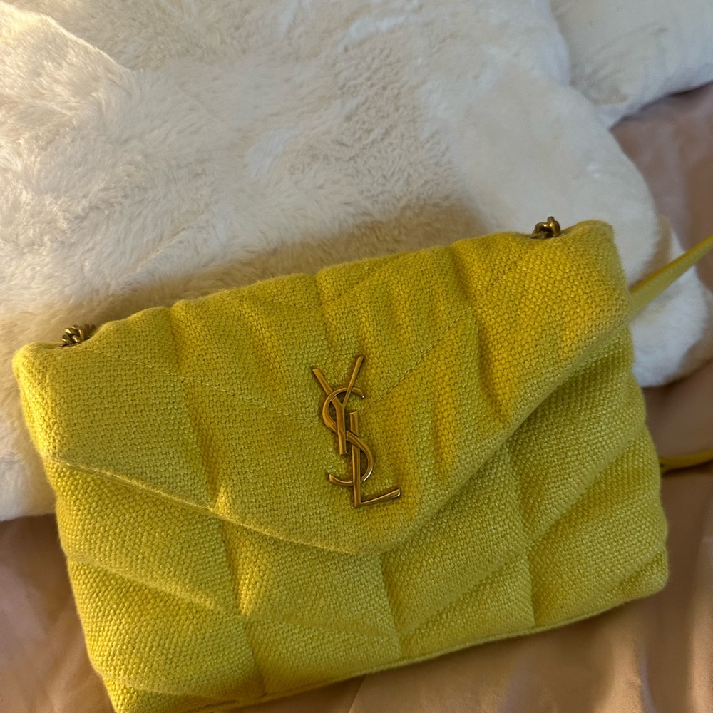 Saint Laurent YSL Toy Puffer Mini Canvas Crossbody Bag